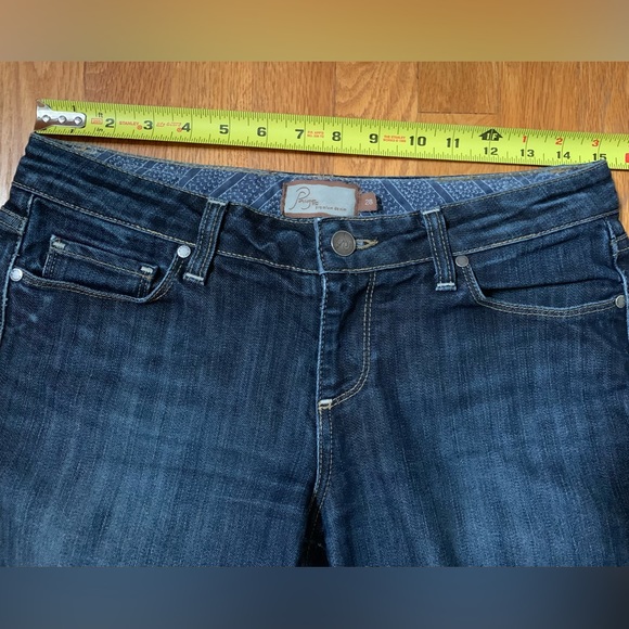 PAIGE Premium Denim Laurel Canyon 
Dark Wash Bootcut Flare Jeans Sz 28, Like New - Picture 7 of 13